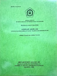 Image of Pendalaman materi Aqidah akhlak guru MI akhlak terpuji dan