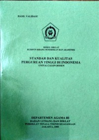 Image of Standar dan kualitas perguruan tinggi di Indonesia